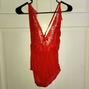 Red Lace Bodysuit
